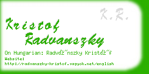 kristof radvanszky business card